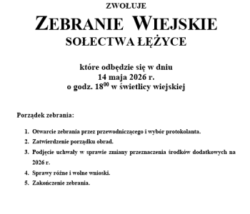 Zebranie Wiejskie 14.05.2026