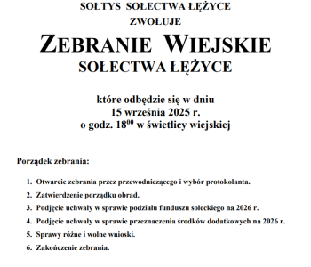 Zebranie Wiejskie 15.09.2025