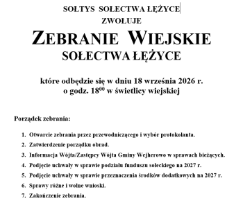 Zebranie Wiejskie 18.09.2026
